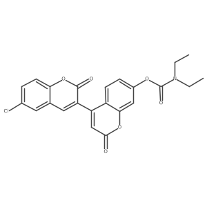 6-chloro-2,2'-dioxo-2H,2'H-3,4'-bichromen-7'-yl diethylcarbamate结构式