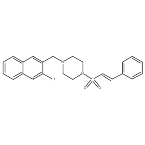 2-Chloro-3-{[4-(2-phenylethenesulfonyl)piperazin-1-yl]methyl}quinoline结构式