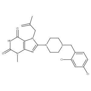 8-(4-(2,4-dichlorobenzyl)piperazin-1-yl)-3-methyl-7-(2-methylallyl)-1H-purine-2,6(3H,7H)-dione Structure