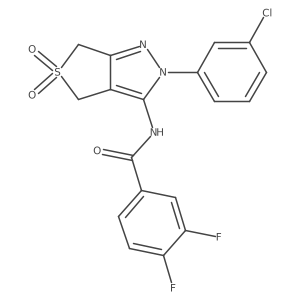 N-(2-(3-chlorophenyl)-5,5-dioxido-4,6-dihydro-2H-thieno[3,4-c]pyrazol-3-yl)-3,4-difluorobenzamide Structure