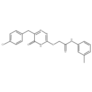 2-((6-(4-chlorobenzyl)-5-oxo-4,5-dihydro-1,2,4-triazin-3-yl)thio)-N-(m-tolyl)acetamide Structure