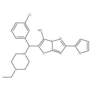 5-((3-Chlorophenyl)(4-ethylpiperazin-1-yl)methyl)-2-(furan-2-yl)thiazolo[3,2-b][1,2,4]triazol-6-ol Structure