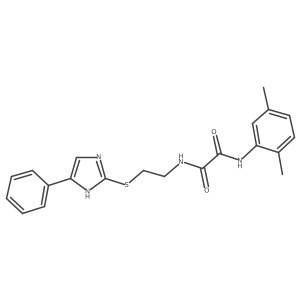 N1-(2,5-dimethylphenyl)-N2-(2-((4-phenyl-1H-imidazol-2-yl)thio)ethyl)oxalamide结构式