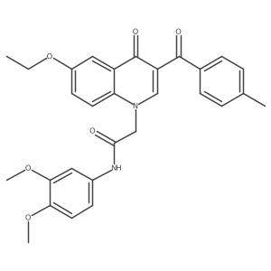 N-(3,4-dimethoxyphenyl)-2-(6-ethoxy-3-(4-methylbenzoyl)-4-oxoquinolin-1(4H)-yl)acetamide Structure