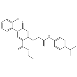 Ethyl 1-(2-chlorophenyl)-4-(2-((4-isopropylphenyl)amino)-2-oxoethoxy)-6-oxo-1,6-dihydropyridazine-3-carboxylate Structure