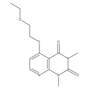5-((2-ethoxyethyl)thio)-1,3-dimethylpyrido[2,3-d]pyrimidine-2,4(1H,3H)-dione Structure