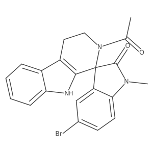 2-acetyl-5'-bromo-1'-methyl-2,3,4,9-tetrahydrospiro[beta-carboline-1,3'-indol]-2'(1'H)-one Structure