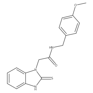 2-(2-mercapto-1H-benzo[d]imidazol-1-yl)-N-(4-methoxybenzyl)acetamide结构式