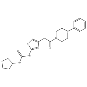 1-Cyclopentyl-3-{4-[2-oxo-2-(4-phenylpiperazin-1-yl)ethyl]-1,3-thiazol-2-yl}urea Structure