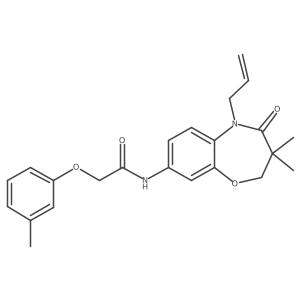 N-(5-allyl-3,3-dimethyl-4-oxo-2,3,4,5-tetrahydrobenzo[b][1,4]oxazepin-8-yl)-2-(m-tolyloxy)acetamide结构式