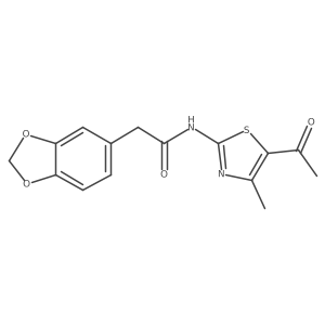 N-(5-acetyl-4-methylthiazol-2-yl)-2-(benzo[d][1,3]dioxol-5-yl)acetamide Structure
