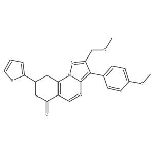 2-(methoxymethyl)-3-(4-methoxyphenyl)-8-(2-thienyl)-8,9-dihydropyrazolo[1,5-a]quinazolin-6(7H)-one结构式