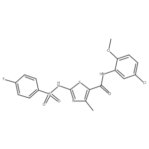 5-Thiazolecarboxamide, N-(5-chloro-2-methoxyphenyl)-2-[[(4-fluorophenyl)sulfonyl]amino]-4-methyl-结构式