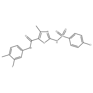 5-Thiazolecarboxamide, 2-[[(4-chlorophenyl)sulfonyl]amino]-N-(3-fluoro-4-methylphenyl)-4-methyl-结构式