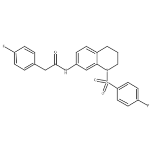 2-(4-fluorophenyl)-N-(1-((4-fluorophenyl)sulfonyl)-1,2,3,4-tetrahydroquinolin-7-yl)acetamide Structure