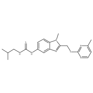 1-(1-methyl-2-{[(4-methylpyrimidin-2-yl)sulfanyl]methyl}-1H-benzimidazol-5-yl)-3-(2-methylpropyl)thiourea结构式