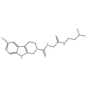 6-chloro-N-{2-[(3-methylbutyl)amino]-2-oxoethyl}-1,3,4,9-tetrahydro-2H-beta-carboline-2-carboxamide结构式