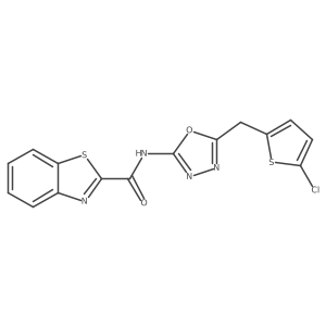 N-(5-((5-chlorothiophen-2-yl)methyl)-1,3,4-oxadiazol-2-yl)benzo[d]thiazole-2-carboxamide Structure