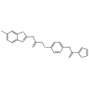 N-(6-((2-((6-methylbenzo[d]thiazol-2-yl)amino)-2-oxoethyl)thio)pyridazin-3-yl)furan-2-carboxamide Structure