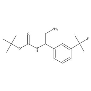 Tert-butyl (2-amino-1-(3-(trifluoromethyl)phenyl)ethyl)carbamate结构式