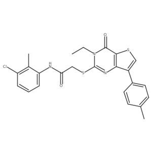 N-(3-chloro-2-methylphenyl)-2-{[3-ethyl-7-(4-methylphenyl)-4-oxo-3,4-dihydrothieno[3,2-d]pyrimidin-2-yl]sulfanyl}acetamide结构式