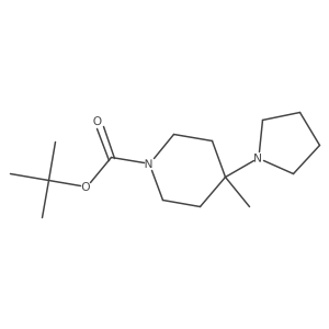Tert-butyl 4-methyl-4-(pyrrolidin-1-yl)piperidine-1-carboxylate结构式