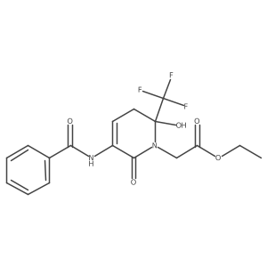 Ethyl 2-[5-benzamido-2-hydroxy-6-oxo-2-(trifluoromethyl)-1,2,3,6-tetrahydropyridin-1-yl]acetate Structure