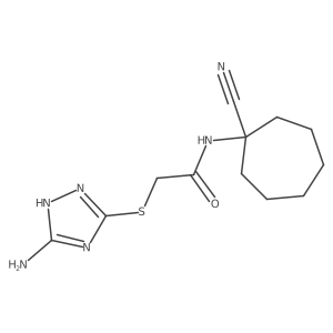 2-[(5-amino-4H-1,2,4-triazol-3-yl)sulfanyl]-N-(1-cyanocycloheptyl)acetamide Structure