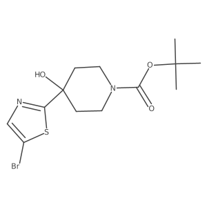 Tert-butyl 4-(5-bromothiazol-2-yl)-4-hydroxypiperidine-1-carboxylate结构式