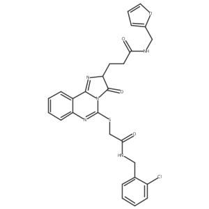 3-{5-[({[(2-chlorophenyl)methyl]carbamoyl}methyl)sulfanyl]-3-oxo-2H,3H-imidazo[1,2-c]quinazolin-2-yl}-N-[(furan-2-yl)methyl]propanamide Structure