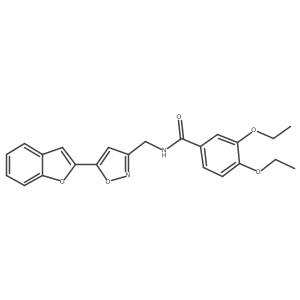 N-((5-(benzofuran-2-yl)isoxazol-3-yl)methyl)-3,4-diethoxybenzamide结构式