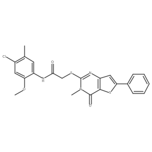 N-(4-chloro-2-methoxy-5-methylphenyl)-2-({3-methyl-4-oxo-6-phenyl-3H,4H-thieno[3,2-d]pyrimidin-2-yl}sulfanyl)acetamide结构式