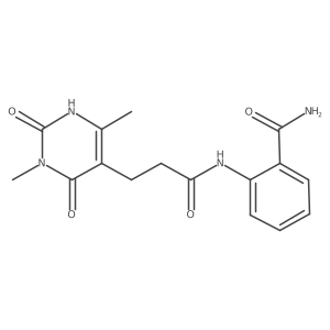 2-(3-(3,6-Dimethyl-2,4-dioxo-1,2,3,4-tetrahydropyrimidin-5-yl)propanamido)benzamide Structure