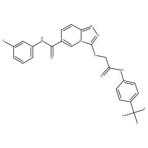 N-(3-fluorophenyl)-3-[({[4-(trifluoromethyl)phenyl]carbamoyl}methyl)sulfanyl]-[1,2,4]triazolo[4,3-a]pyridine-6-carboxamide结构式