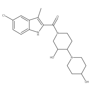 (5-Chloro-3-methyl-1H-indol-2-yl)[(3a(2)R,4a(2)R)-3a(2),4-dihydroxy[1,4a(2)-bipiperidin]-1a(2)-yl]methanone结构式