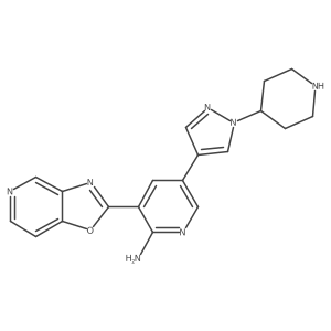 3-Oxazolo[4,5-c]pyridin-2-yl-5-[1-(4-piperidinyl)-1h-pyrazol-4-yl]-2-pyridinamine结构式