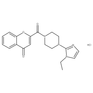 2-(4-(1-ethyl-1H-imidazol-2-yl)piperazine-1-carbonyl)-4H-chromen-4-one hydrochloride结构式