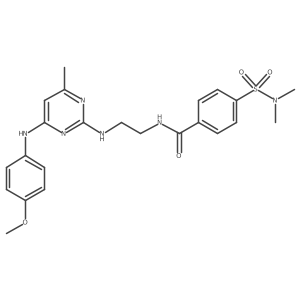 4-(N,N-dimethylsulfamoyl)-N-(2-((4-((4-methoxyphenyl)amino)-6-methylpyrimidin-2-yl)amino)ethyl)benzamide结构式