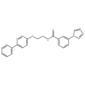 N-(2-((6-phenylpyridazin-3-yl)oxy)ethyl)-3-(1H-tetrazol-1-yl)benzamide结构式