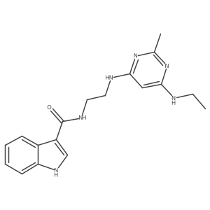 N-(2-((6-(ethylamino)-2-methylpyrimidin-4-yl)amino)ethyl)-1H-indole-3-carboxamide结构式