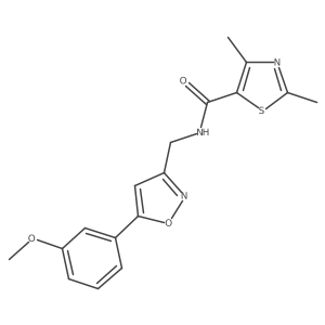 N-((5-(3-methoxyphenyl)isoxazol-3-yl)methyl)-2,4-dimethylthiazole-5-carboxamide结构式