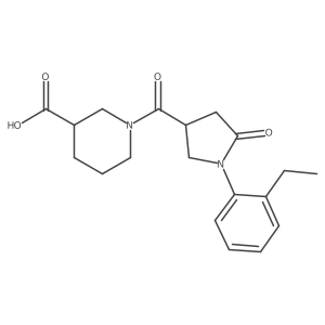 1-[[1-(2-Ethylphenyl)-5-oxo-3-pyrrolidinyl]carbonyl]-3-piperidinecarboxylic acid结构式