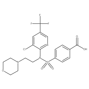 4-(N-(3-Chloro-5-(trifluoromethyl)pyridin-2-yl)-N-(2-morpholinoethyl)sulfamoyl)benzoic acid结构式