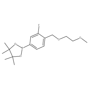 2-{3-Fluoro-4-[(2-methoxyethoxy)methyl]phenyl}-4,4,5,5-tetramethyl-1,3,2-dioxaborolane结构式