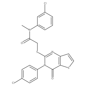 N-(3-chlorophenyl)-2-{[3-(4-chlorophenyl)-4-oxo-3,4-dihydrothieno[3,2-d]pyrimidin-2-yl]sulfanyl}-N-methylacetamide结构式