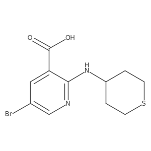 5-Bromo-2-[(tetrahydro-2H-thiopyran-4-yl)amino]-3-pyridinecarboxylic acid结构式