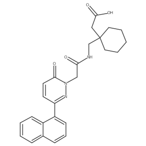 {1-[({[3-(naphthalen-1-yl)-6-oxopyridazin-1(6H)-yl]acetyl}amino)methyl]cyclohexyl}acetic acid结构式