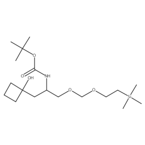 tert-butyl N-[1-(1-hydroxycyclobutyl)-3-(2-trimethylsilylethoxymethoxy)propan-2-yl]carbamate结构式