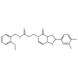 3-[2-(3,4-dimethylphenyl)-4-oxo-1,2,3,3a-tetrahydropyrazolo[1,5-a]pyrazin-5-yl]-N-[(2-methoxyphenyl)methyl]propanamide结构式