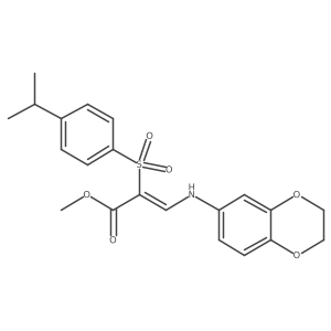 methyl (2Z)-3-(2,3-dihydro-1,4-benzodioxin-6-ylamino)-2-[(4-isopropylphenyl)sulfonyl]acrylate Structure